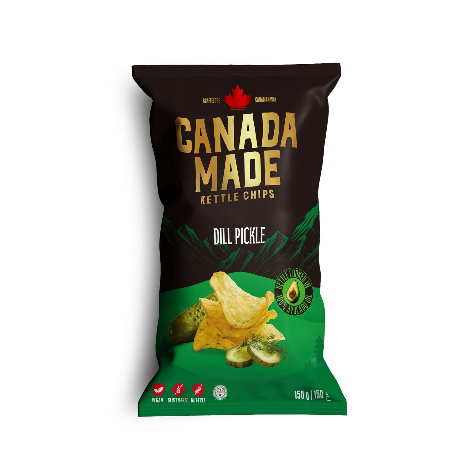 Canada Made Dill Pickle Kettle Chips 150g