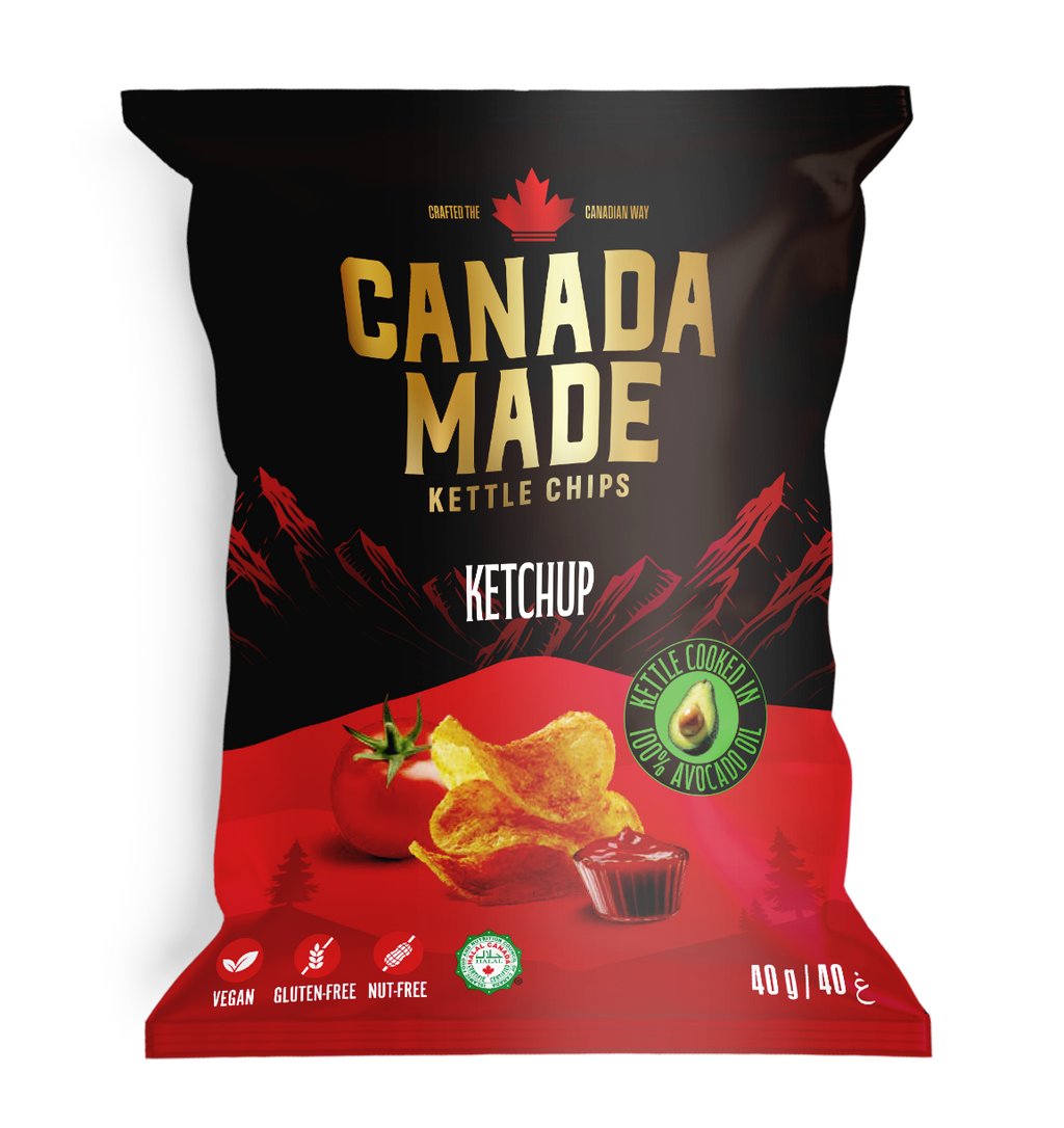 Canada Made Avocado Oil Kettle Cooked Ketchup Potato Chips 40g bag