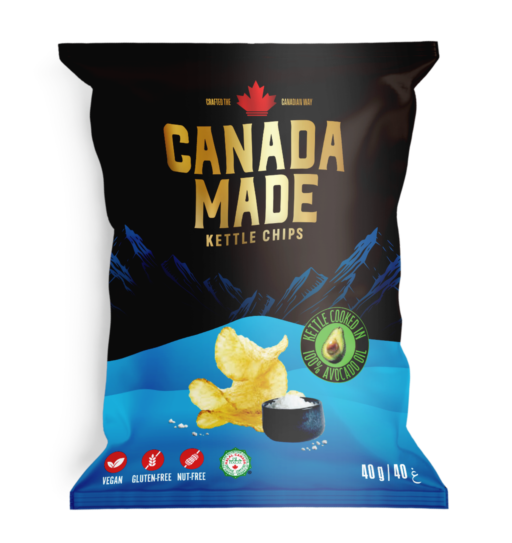 Canada Made Avocado Oil Kettle Cooked Sea Salt Potato Chips 40g bag